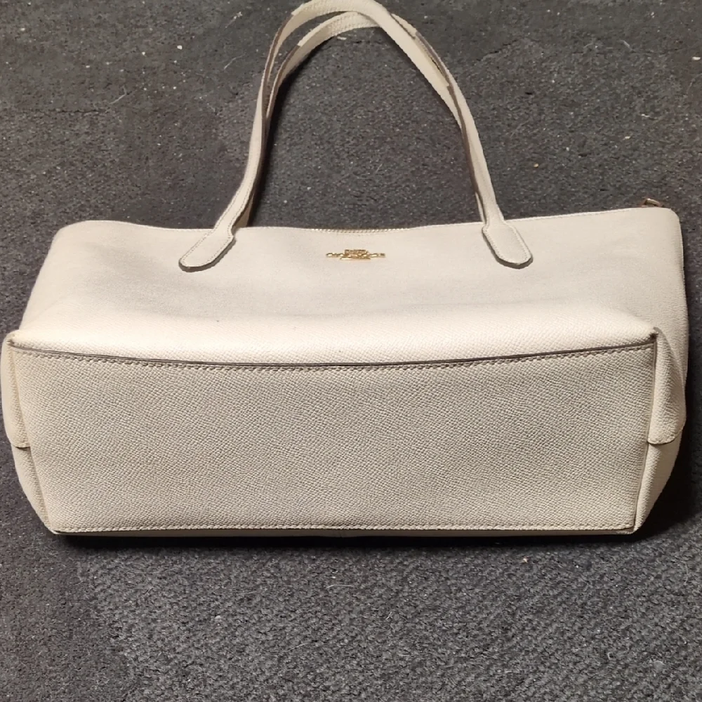 Coach Cream Pebbled Leather Tote - Picture 3 of 4